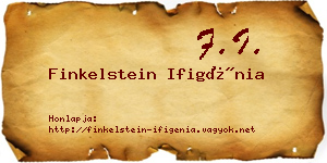Finkelstein Ifigénia névjegykártya